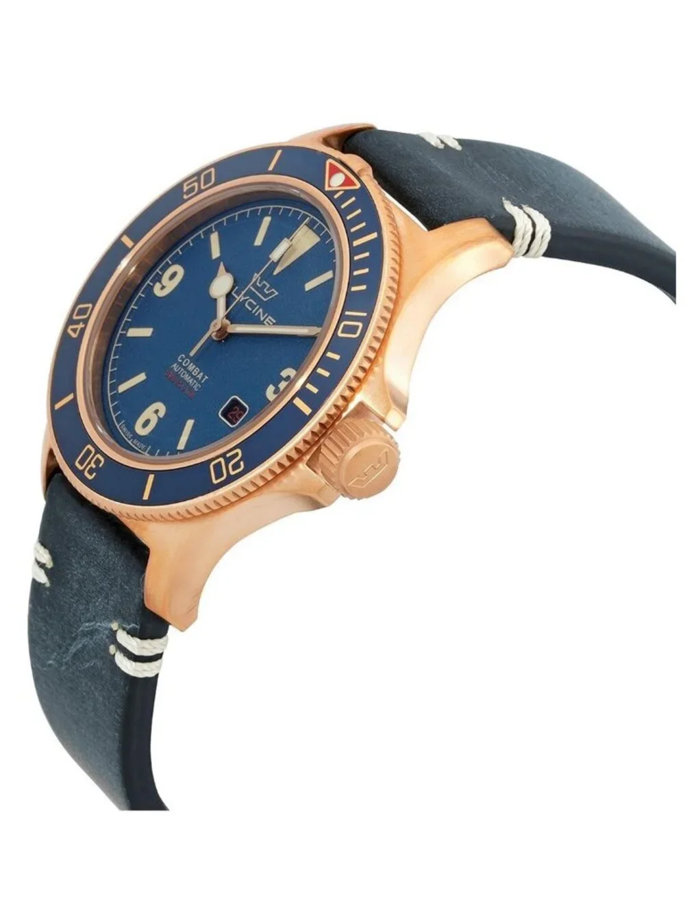 NWT Glycine Combat Sub Bronze Automatic Blue Dial Men's Watch